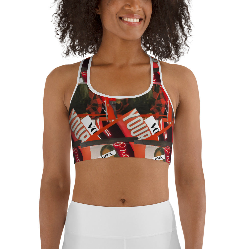 Shades of Red Sports Bra.